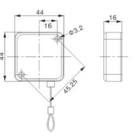 Câble antivol rétractable TOCVUE en gros pour solutions de sécurité, avec plaque métallique circulaire adhésive, réglable de 40 à 150 cm