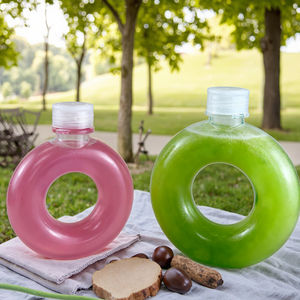 Bouteilles de thé au lait en plastique en forme de beignets de 500ml mignons cruche de bouteille d'eau de sport de voyage tasse de récipient à boire pour enfants enfants - Product Image 2