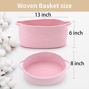 Happyiren 13x8x6 pulgadas cesta de almacenamiento de tela Rosa asas tejidas papel de regalo vacío bolsa de celofán cintas <span class=keywords><strong>para</strong></span> cumpleaños bebé - Product Image 5