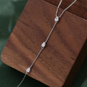 Collier de luxe en or véritable 14 carats avec diamant de laboratoire taille poire pour femme - Product Image 2