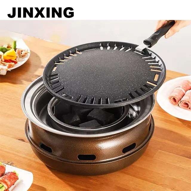 Stainless Steel Folding Charcoal Grill Barbecue Round Camping Barbecue Oven Portable Camping Grill Stove