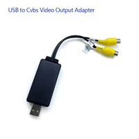 Adaptateur USB vers sortie vidéo CVBS vers câble d'interface RCA Entrée USB 2 ports de sortie vidéo vers accessoires autoradio Lecteur TV Android