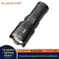Nouvelle Lampe Torche LED Laser Blanche Haute Puissance 30W en Alliage d'Aluminium, Rechargeable par USB, Autonomie Ultra-Longue, Réglable, pour Extérieur