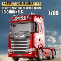 Camion lourd Scania 6x6 770S V8 autorisé par YT, modèle HuiNa 1501, 1:18, 19CH, 6 roues motrices, semi-remorque en alliage RC, camion RC