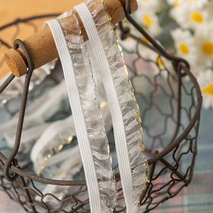 Venta directa de fábrica 1,5/2,5 CM borde dorado borde plateado pez brillante seda madera DIY <span class=keywords><strong>muñeca</strong></span> de juguete banda decorativa elástica - Product Image 1