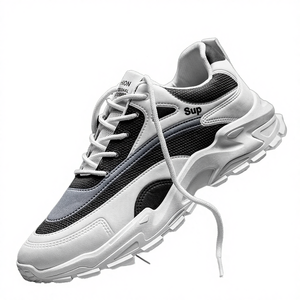 Chaussures décontractées à lacets de haute qualité, semelle épaisse, légères, style de marche pour hommes, chaussures de course rétro épaisses et tendance - Product Image 4