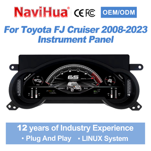 หน้าจอแสดงผลความเร็วแบบดิจิตอลสำหรับรถยนต์โตโยต้า FJ Cruiser ปี 2008-2023  แผงหน้าปัดแบบ LCD  ชุดมาตรวัดดิจิตอล  หน้าจอแสดงผลเสมือนจริง - Product Image 2