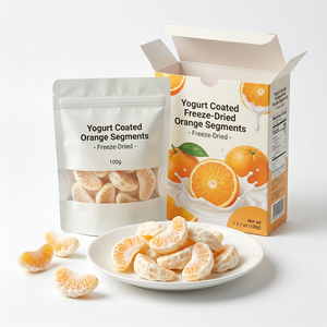 Segment d'orange lyophilisé enrobé de yaourt, marque privée, qualité supérieure, probiotique, collation aux agrumes pour le thé et les desserts - Product Image 3