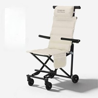 Silla de Viaje Plegable Multiusos para Exteriores, Silla Portátil de Empuje Manual para Personas Mayores, Discapacitados, Aeropuerto, Camping y Viajes