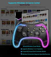Manette de jeu transparente avec volant de direction et compatibilité 2.4G pour 2 Pro NS, manette sans fil pour Android/PC