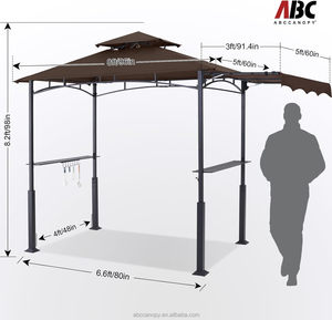 Gazebo de Acero Inoxidable ABCCANOPY Moderno, Personalizado, con Recubrimiento en Polvo de Color, Resistente al Óxido, con <span class=keywords><strong>Toldo</strong></span> de 5x8 pies (1.5x2.5m) - Product Image 4