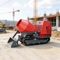 Mini Bétonnière sur Chenilles CR750 de Fabrication Chinoise avec Moteur à Essence et Engrenages – Haute Productivité, Système Entièrement Hydraulique