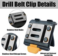 MELOTOUGH, Porte-mètre ruban, Clip de ceinture pour outils, Porte-mètre, Étui pour perceuse, Clip de ceinture pour mètre ruban