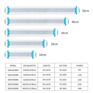 Luz de pez LED ajustable de 8-30 pulgadas para acuario moderno Ahorro de energía 220V 5W Luz de pecera de plástico y PVC para Coral - Product Image 6