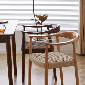 Sillas de madera maciza Kennedy President de alta calidad baratas, asiento de tejido de cuerda moderno de <span class=keywords><strong>estilo</strong></span> nórdico, sillas de comedor de madera con reposabrazos - Product Image 2