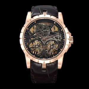Mature High-end Business Luxury Sapphire Crystal Men's Rose Gold Double Tourbillon <b>Automatic</b> Mechanical Sports Watch - Product Image 2