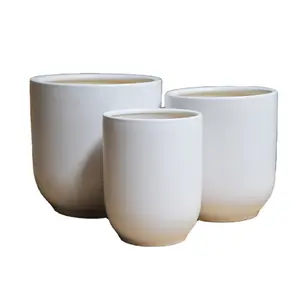 Pot tanaman keramik putih Korea 336C-W