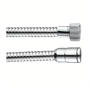 Tuyau de douche 125 cm chromé à double sertissage avec arrêt de sécurité pour plomberie - Product Image 2