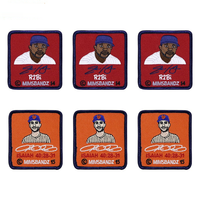 Écusson brodé personnalisé avec portrait d'athlète, badge cousu pour fans de sport, pour vestes et vêtements d'équipe