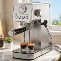 Machine à expresso Home Upgrade modèle AZ-EM1503 avec manomètre 20 bars, en acier inoxydable, semi-automatique