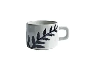 10 온스 컷스톰 화이트 하트 트리 잎 페인트 디자인 컵 커피 차 선물 세트 맞춤형 세라믹 반응 석기 커피 머그잔