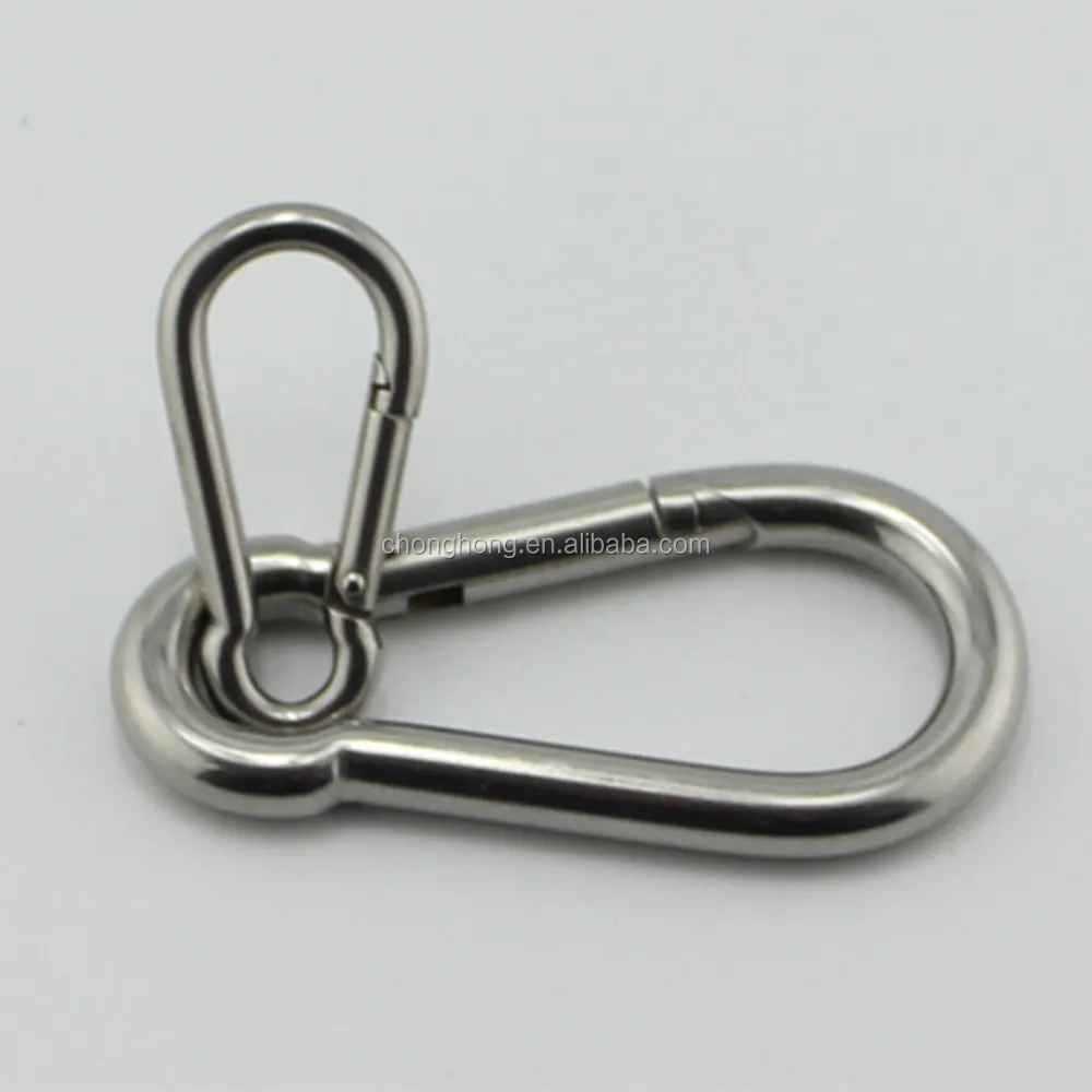 1.5Inch 3Inch 4Inch DIN5299C M8X80mm Zware 304 316 Rvs Carbine Spring Snap Hook Clip Karabijnhaak metalen Karabijnhaak