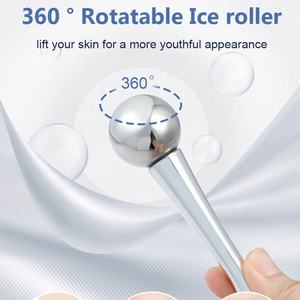 Rodillo Facial de Masaje en Frío para el Cuidado de la Piel, Globos de Hielo de Acero Inoxidable Plateado para Ojos - Product Image 4