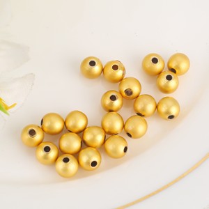 Lisheng Jewelry Gold Beads 6mm Smooth Copper Spacer Beads For DIY Jewelry <b>Necklace</b> Bracelet Making Supplies - Product Image 1