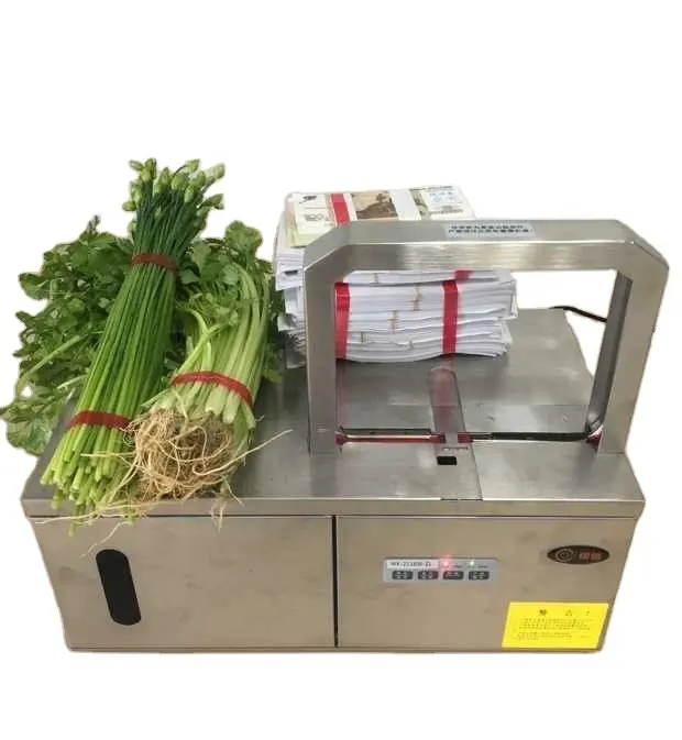 Automatische Hot Melt 12mm Opp Tape Banding Maschine Supermarkt Gemüse Umreifung maschine