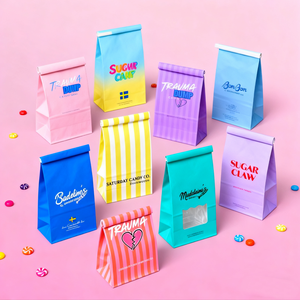 Bolsas de Papel con Logotipo Personalizado, Bolsas Planas a Prueba de Grasa para Refrigerios, Galletas, Sándwiches, Empaque de Alimentos, Bolsa de Papel Blanca para Dulces Suecos con Cierre Metálico - Product Image 1