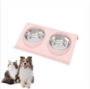 Bol <span class=keywords><strong>pour</strong></span> animaux de compagnie antidérapant de conception solide et écologique personnalisée en acier inoxydable de qualité alimentaire avec inclinaison de 15 ° <span class=keywords><strong>pour</strong></span> chiens et chats - Product Image 1