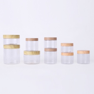 Frasco Hermético de 200 ml, Frasco de Plástico con Aspecto de Madera, Caja Transparente Vacía para Mascotas, Frasco para Cosméticos - Product Image 3