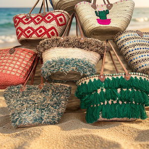 Natural Baskets Handmade Straw Weaving Basket Natural Color Fringe Design Beach Style Storage Container Christmas Halloween - Product Image 4