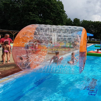 Ballon aquatique gonflable commercial Zorb Roller pour enfants, en vinyle, capacité 1-2 personnes, garantie 1 an, 1 pièce, pour usage domestique