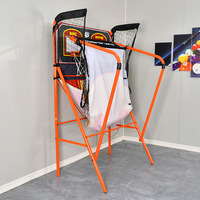 Machine de jeu d'arcade de basketball pliable à double tir, avec marqueur électronique et effets sonores, pour intérieur, maison, fête, bureau