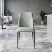 Chaise de salle à manger en cuir et acier inoxydable, style italien, européen, nordique, moderne, luxueux et minimaliste, pour table à manger - Vente en gros de meubles
