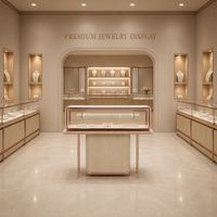 Comptoir de présentation de bijoux en bois sur mesure avec éclairage LED pour les magasins de bijoux en gros