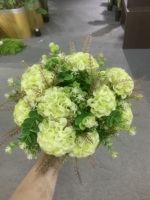 Buket Bunga Buatan HY21046, Hydrangea Sutra, Anyelir, Bunga Palsu, Dekorasi Pernikahan, Rumah, Pesta, Grosir, Partai Besar