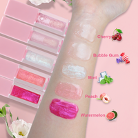 Porte-clés de marque privée Huile pour les lèvres Huile hydratante à changement de couleur Huile pour les lèvres vegan Soin des lèvres Gloss Boule moelleuse