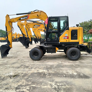 Nouveau style Chine Sany sy75w mini pelle sur pneus d'occasion 7ton sy75 75c pelleteuse d'occasion en bon état - Product Image 3