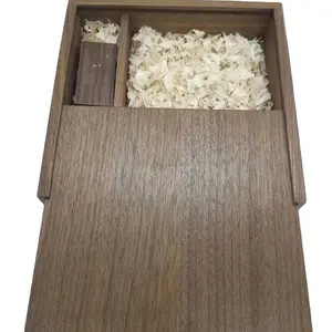 Wedding invitations gift 2023 wood USB Flash Drive customized box wooden pendrive photo album with memory stick