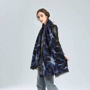 Bufanda de terciopelo de leche suave de lujo para mujer, chal con estampado abstracto y tacto de seda, 180x90cm, accesorios de moda - Product Image 1