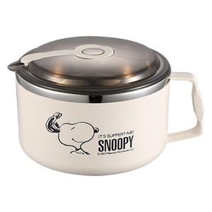 Bol à nouilles et riz instantanés Snoopy en acier inoxydable 304, style mignon, compatible micro-ondes, avec couvercle de drainage, idéal pour les étudiants en dortoir - Product Image 6