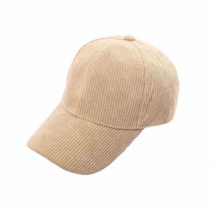 Casquette de baseball en velours côtelé à rayures verticales de couleur unie, chapeau décontracté chaud pour l'automne et l'hiver, casquette de baseball personnalisée pour femmes - Product Image 4