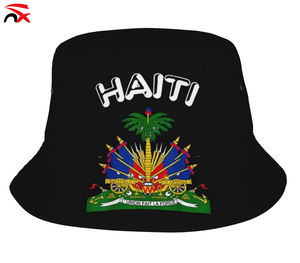 Chapeau de pêcheur à logo personnalisé en polyester 58-60 cm, drapeau haïtien, drapeaux de nombreux pays différents, chapeau de pêcheur pour les fans de football, chapeau de seau - Product Image 4