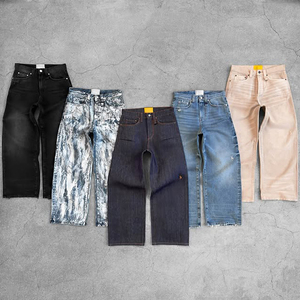 جينز رجالي فاخر من DiZNEW لعام 2025، بتصميم أمريكي عتيق، واسع الساق، ضيق، بغسيل متوسط، مقاسات كبيرة، بيع بالجملة - Product Image 3