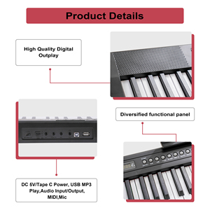Bd Âm Nhạc 807dB Xách Tay Có Thể Gập Lại 88-Key Trọng Kỹ Thuật Số Điện Tử Organ Midi Bàn Phím Đàn Piano Với Được Xây Dựng Trong Loa - Product Image 2
