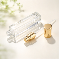 Flacon de parfum en verre de 10 ml avec tête de pulvérisation en or à 13 filetages, capuchon champignon, flacon d'échantillon de parfum portable