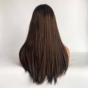 <span class=keywords><strong>Perruque</strong></span> <span class=keywords><strong>juive</strong></span> de luxe pour <span class=keywords><strong>femme</strong></span>, en cheveux vierges européens de qualité supérieure, brun foncé, style Remy lisse, avec base en dentelle, livraison rapide - Product Image 3