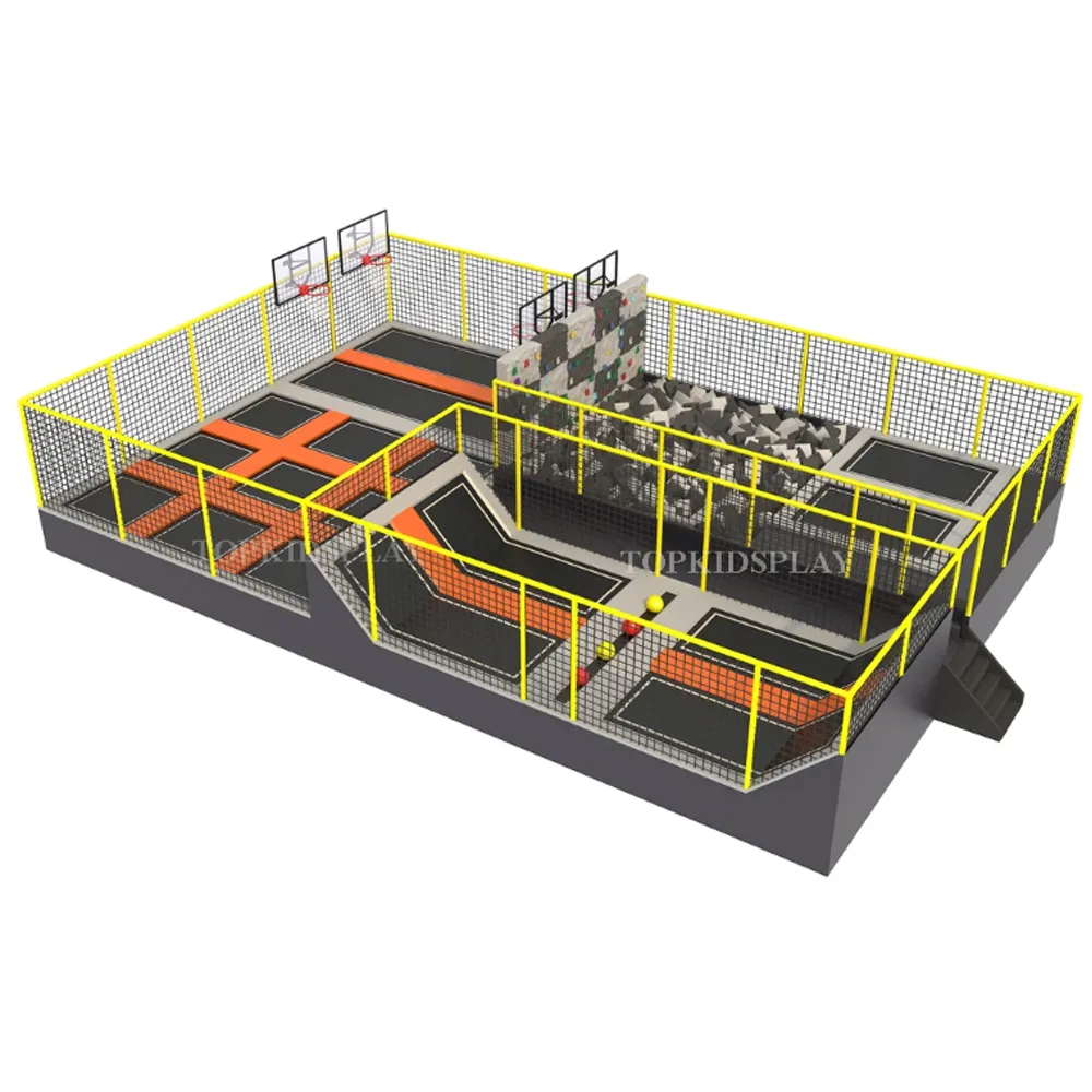 좋은 신축성 전문 새로운 디자인 직사각형 피트니스 침대 점프 번지 트램폴린 공원 실내